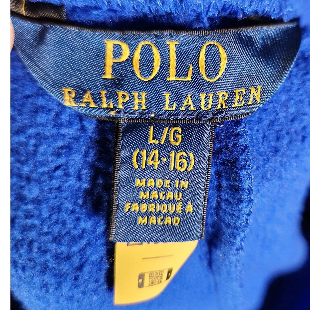 Polo Ralph Lauren Jogger Mens Large 14-16‎ Royal Blue Sweatpants Flame Logo